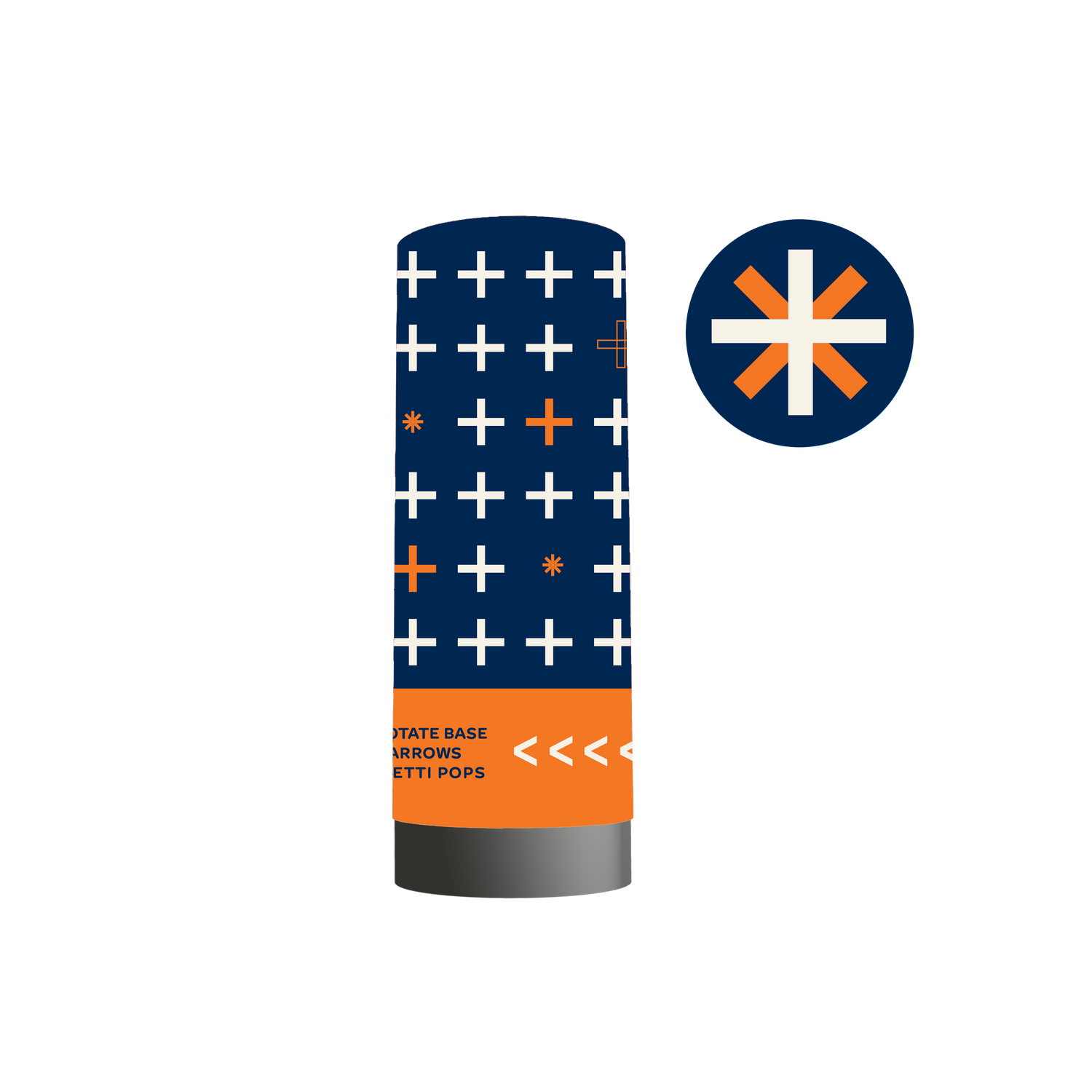 Navy/Orange Confetti Popper