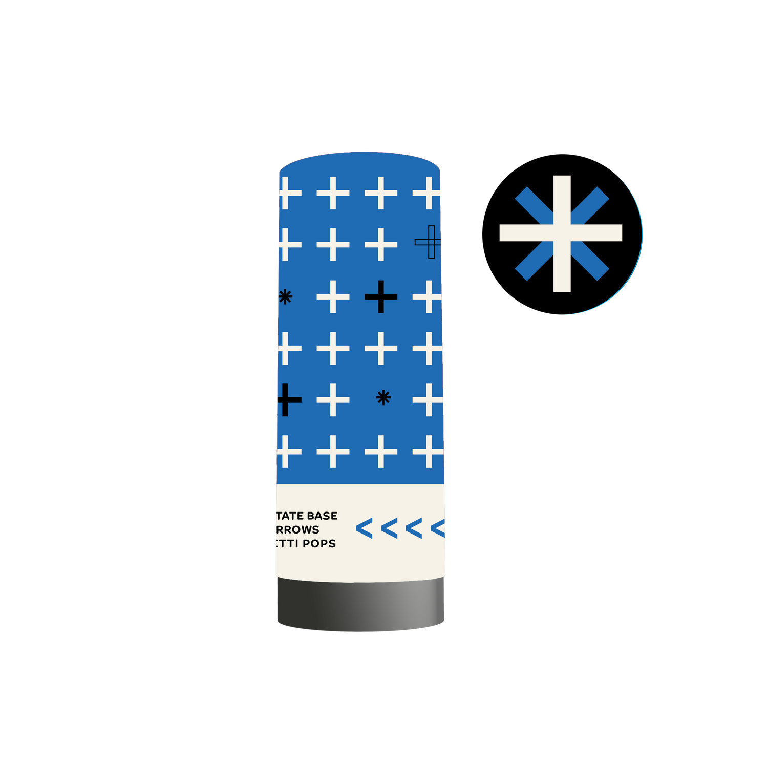 Blue/White Confetti Popper