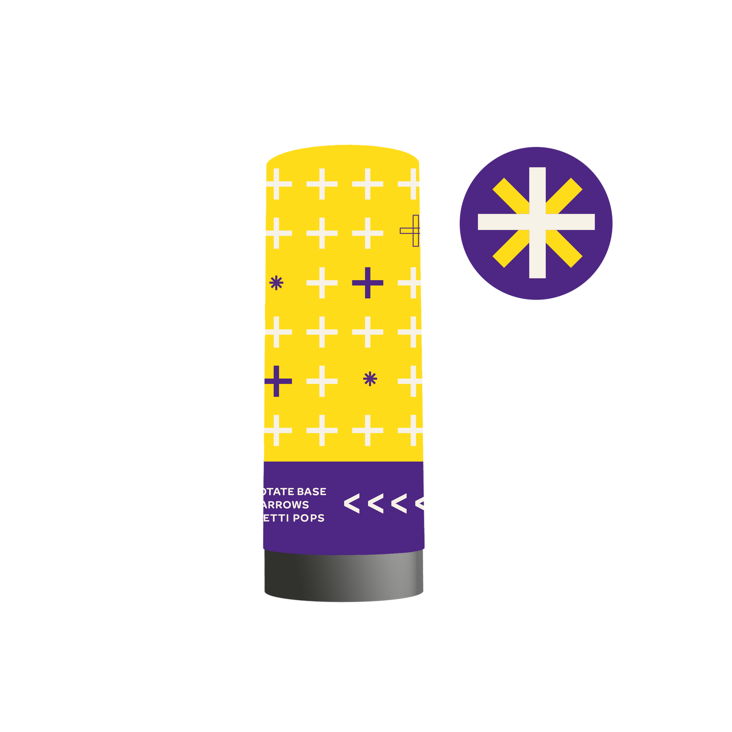 Yellow/Purple Confetti Popper