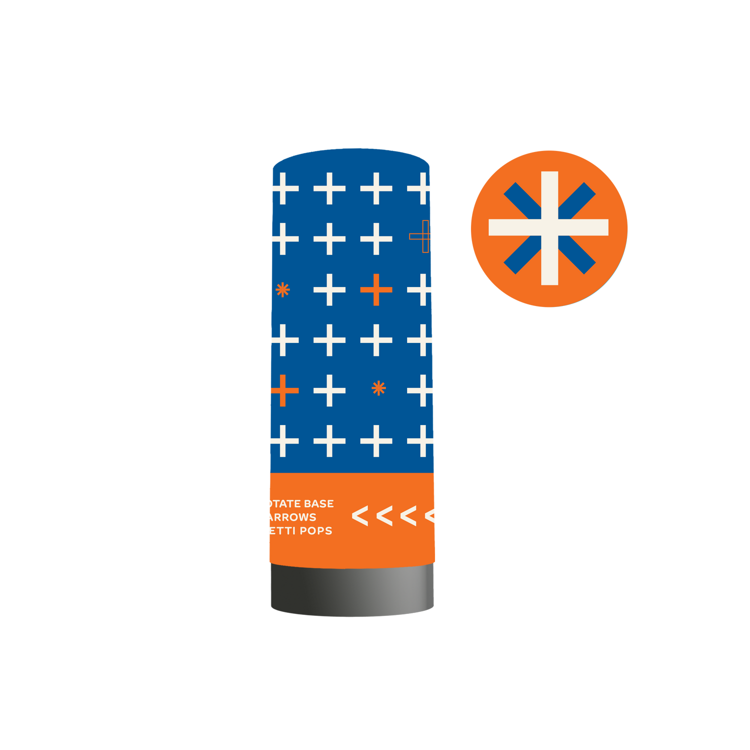 Blue/Orange Confetti Popper