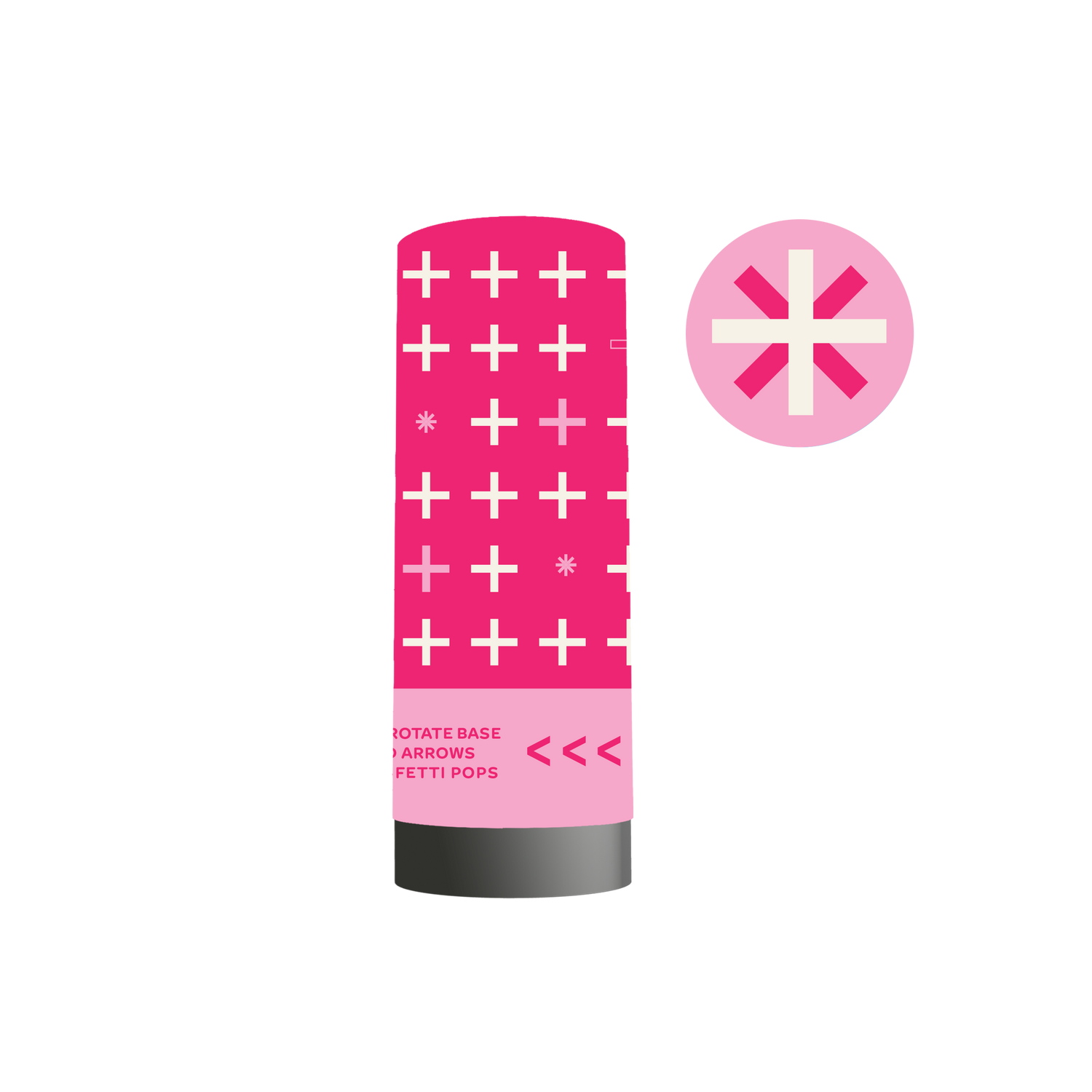 Hot Pink/White Confetti Popper